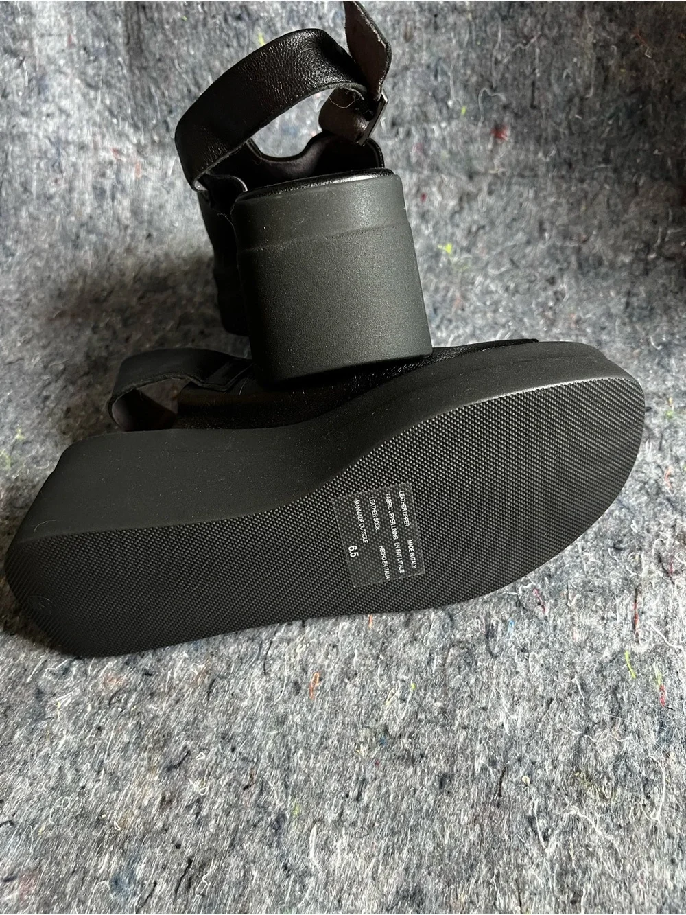 Black leather Platform Sandals Seychelles